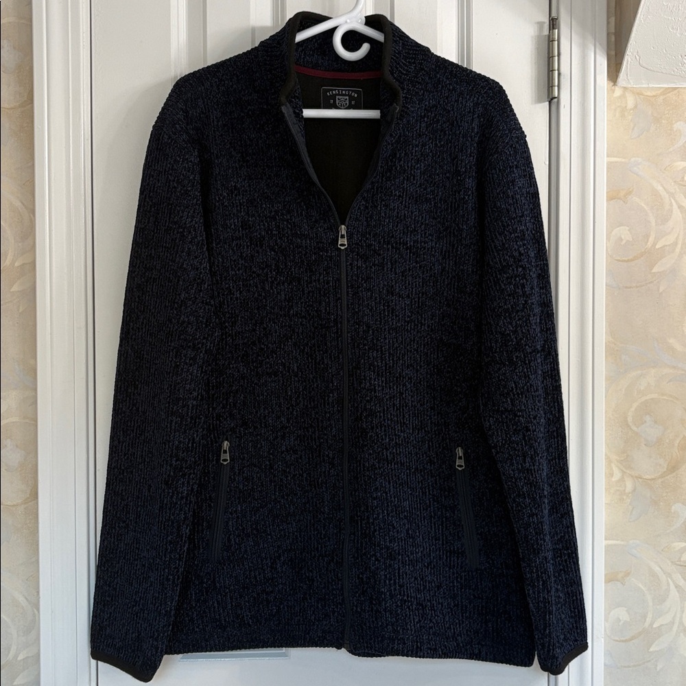 Kensington Eastside Men’s Navy Heather Full-Zip Sweater Jacket. EUC